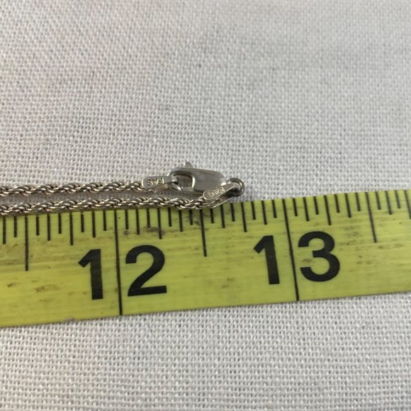 Sterling Silver 925 Italy Solid 1.5mm Rope Chain w/ Lobster Claw Clasp 25" Long - Picture 7 of 9